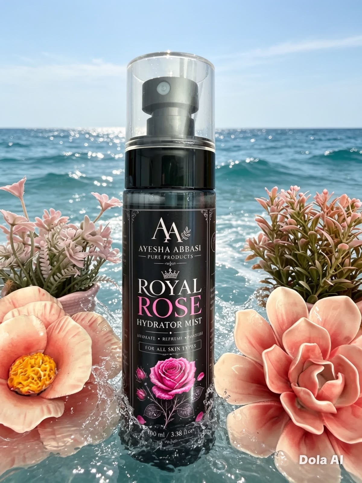 Royal Rose Hydrator Mist Spray for Face - Instant Hydration with Rose Hydrosol Aloe Vera Juice & Hyaluronic Acid for Radiant Skin - Moisture, Hydrate