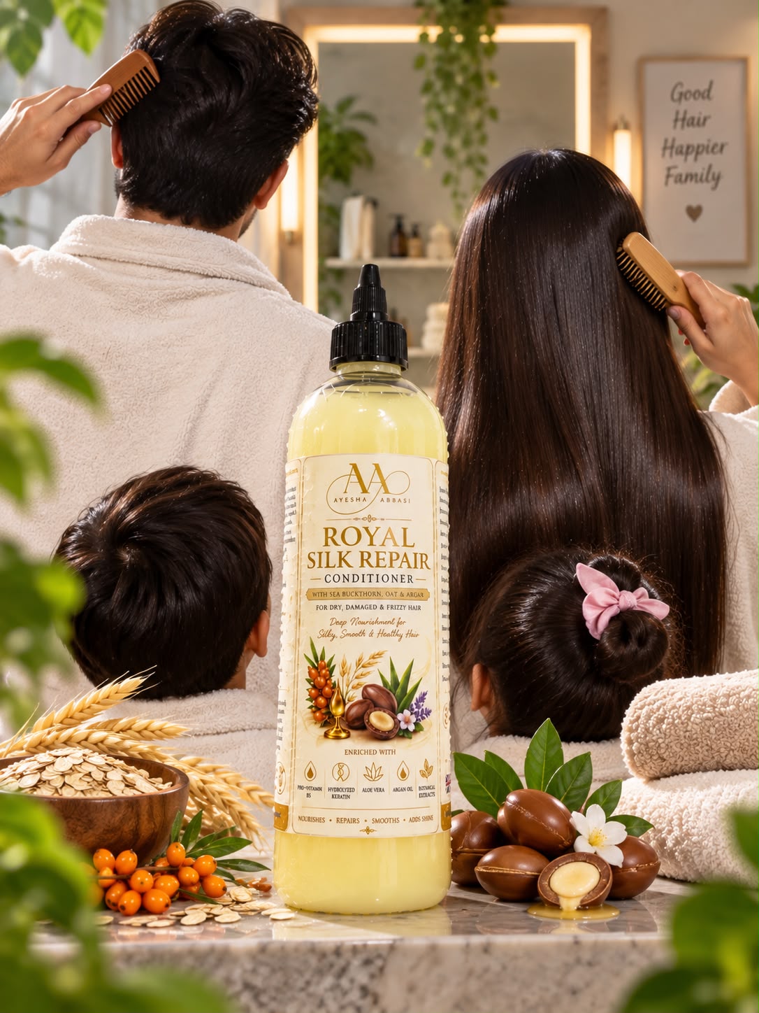 Royal hair Repair Conditioner for Dry Damaged Hair with Sea Buckthorn Oat & Argan Oil for Soft Smooth Shiny Hair