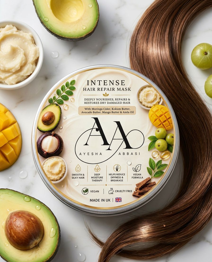 Hair repair Mask with Avocado & Mango Butter for Deep Nourishment Repairing Dry Damaged Hair Vegan Cruelty Free Haircare