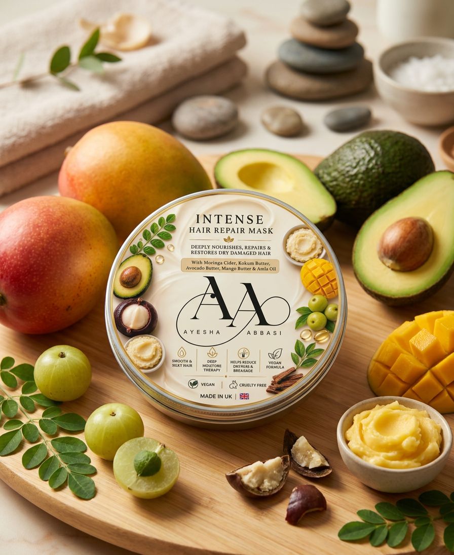 Hair repair Mask with Avocado & Mango Butter for Deep Nourishment Repairing Dry Damaged Hair Vegan Cruelty Free Haircare