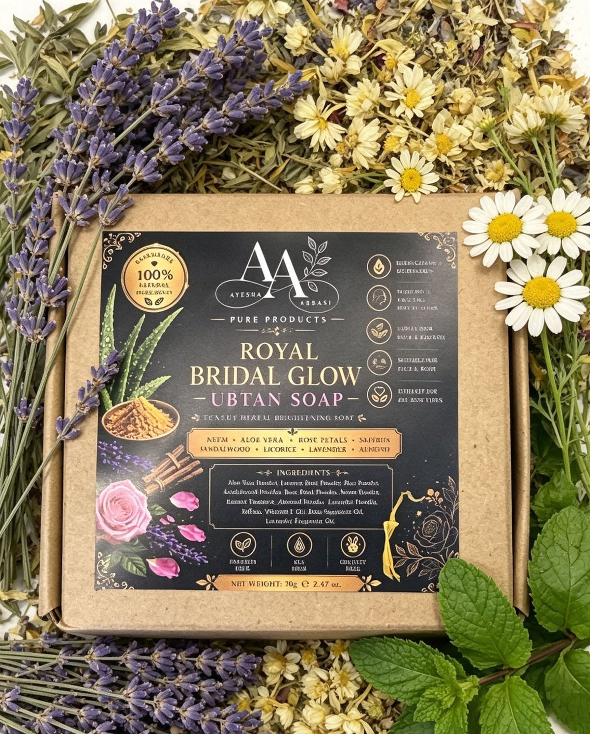 Royal Bridal whitening brightness Glow Ubtan Soap - Luxurious Herbal Brightening Cleanser for Body Care