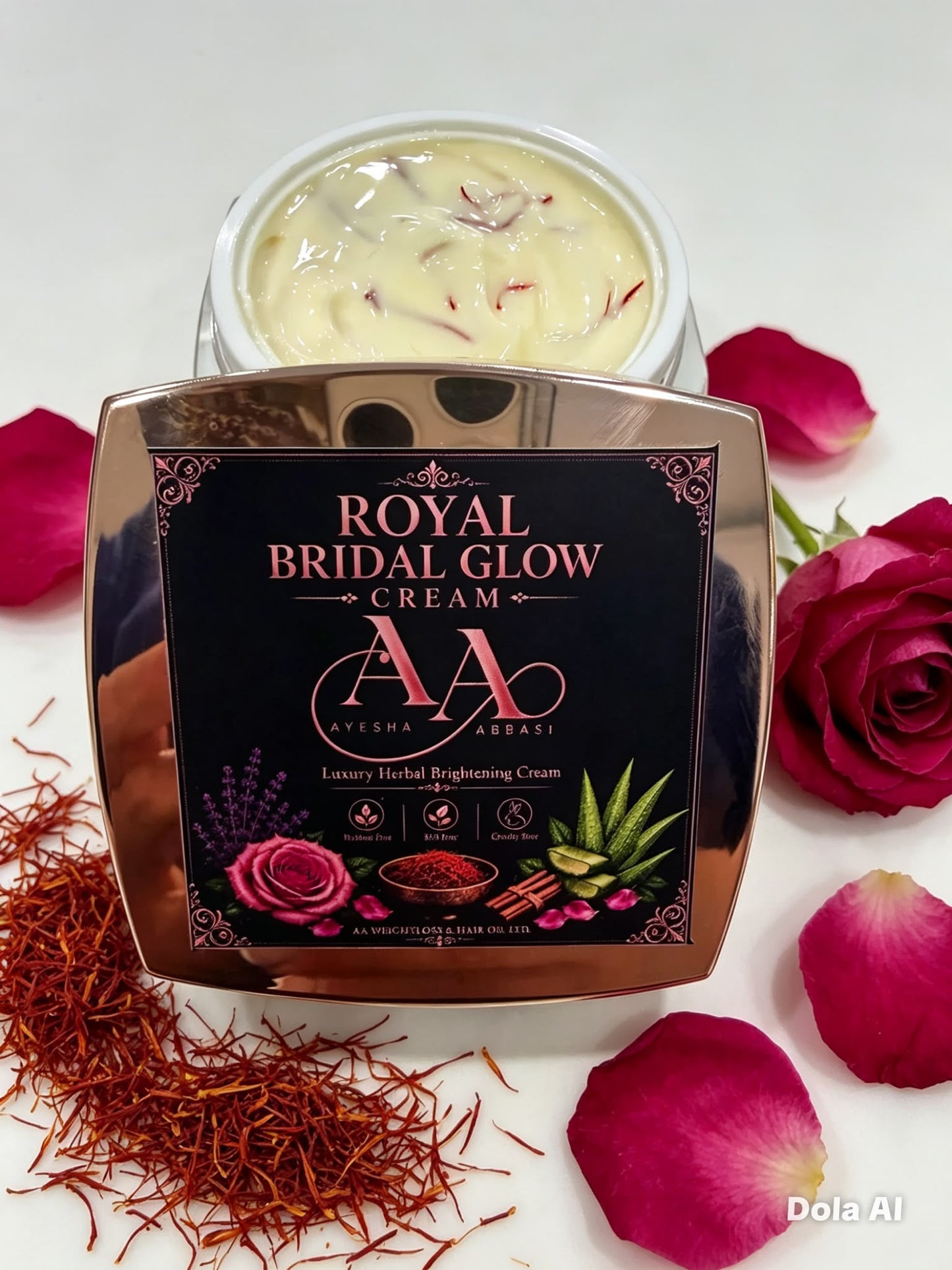 Bridal Glow whitening Cream  Crafted with Rosehip, Bakuchiol, Green Tea, Frankincense, Myrrh & Saffron for a radiant, healthy-looking glowy skin  Lightweight