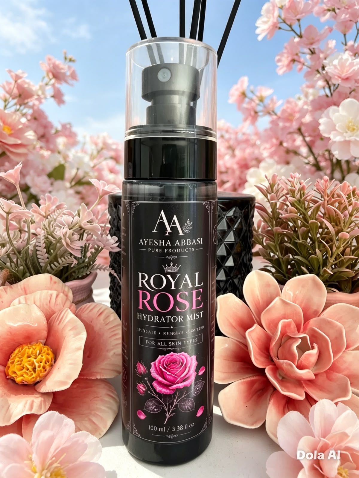 Royal Rose Hydrator Mist Spray for Face - Instant Hydration with Rose Hydrosol Aloe Vera Juice & Hyaluronic Acid for Radiant Skin - Moisture, Hydrate