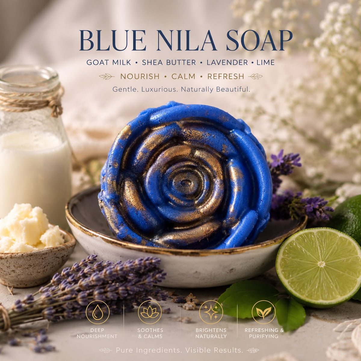 Royal Nila Soap whitening Brightening Cleansing Nourishing Enriched with Turmeric for Face & Body