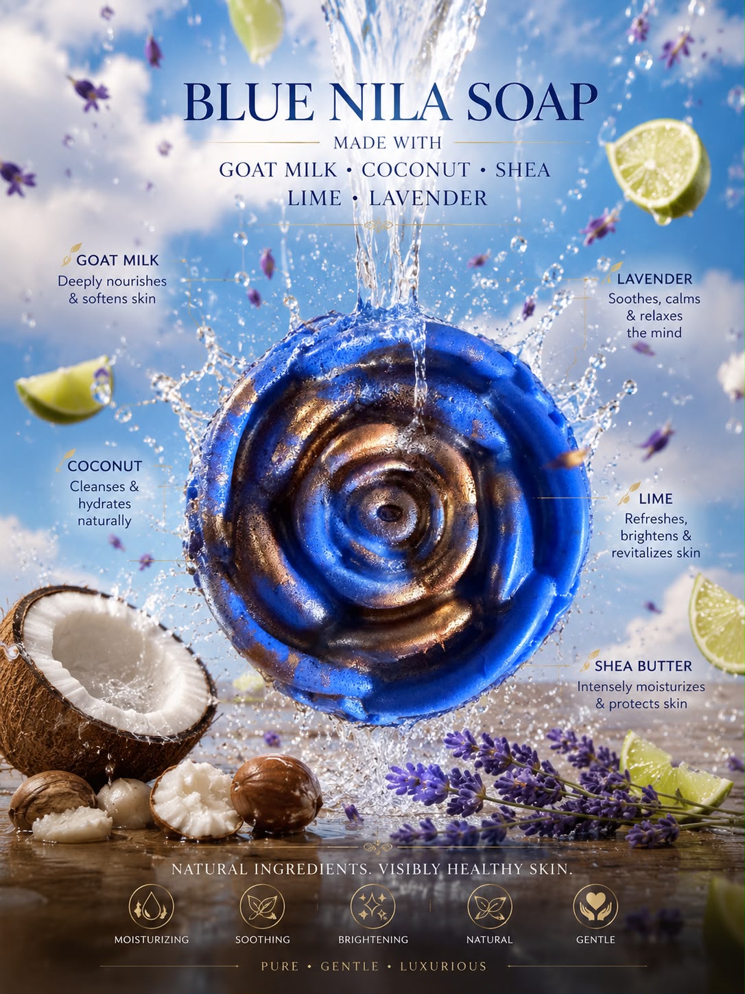 Royal Nila Soap whitening Brightening Cleansing Nourishing Enriched with Turmeric for Face & Body