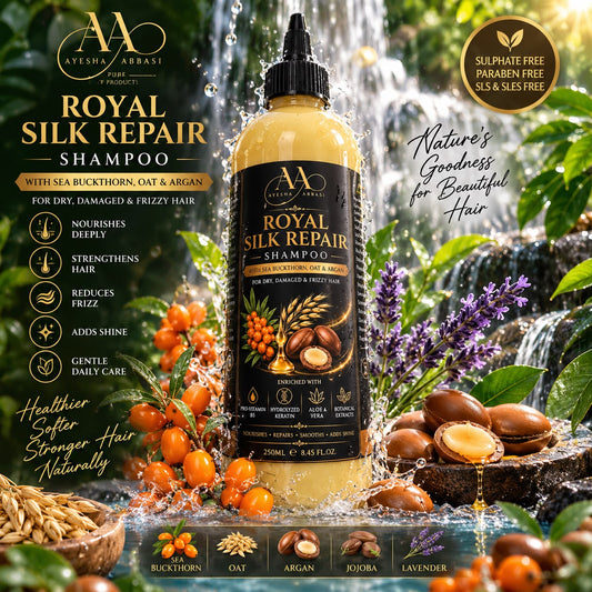 Royal hair Repair Shampoo 250ml - Nourish Smooth Shine for Dry Damaged Frizzy Hair with Sea Buckthorn Oat Argan Pro-Vitamin B5 Hydrolyzed Keratin