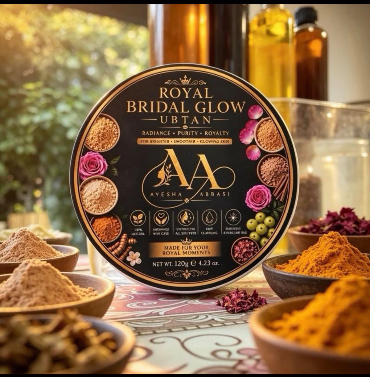 Royal bridal whitening brightening ubtan face Mask Smooth  Radiance skin Aloe Vera Lavender Turmeric Skin Repair