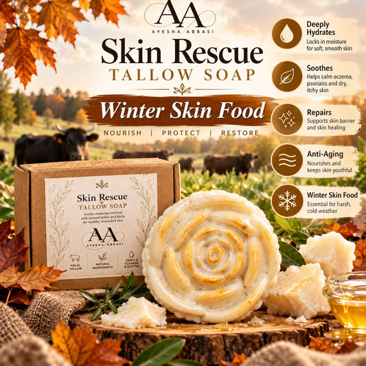AA Skin Rescue Tallow Soap Winter Skin Food Halal Grass-Fed Beef Tallow Moisturising Oils Oatmeal Goat Milk Honey Handmade