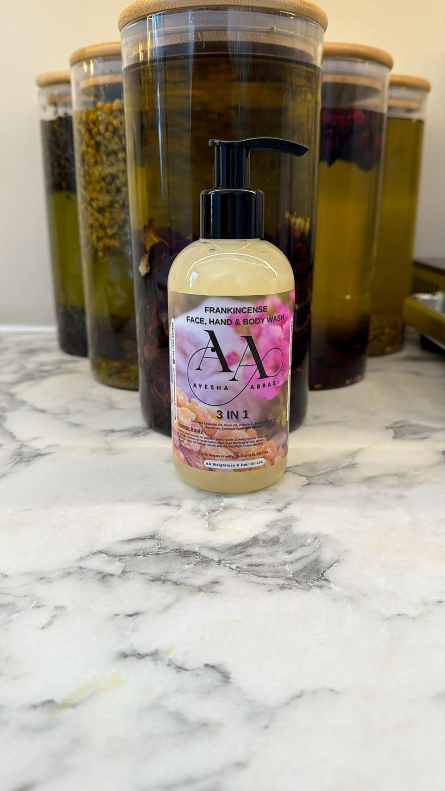 Frankincense Face Hand & Body Wash 200ml - 3 in 1